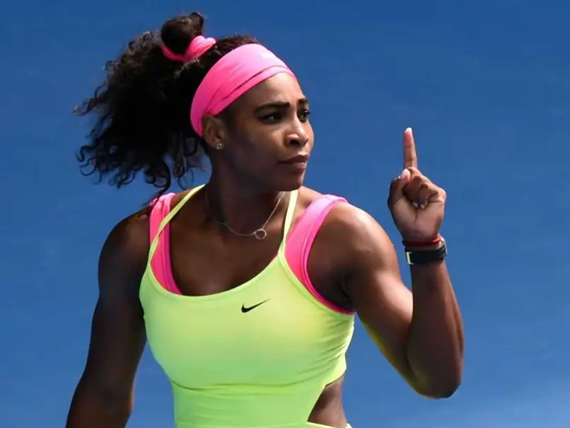 serena williams, tennis, baby picture, finger up, number one