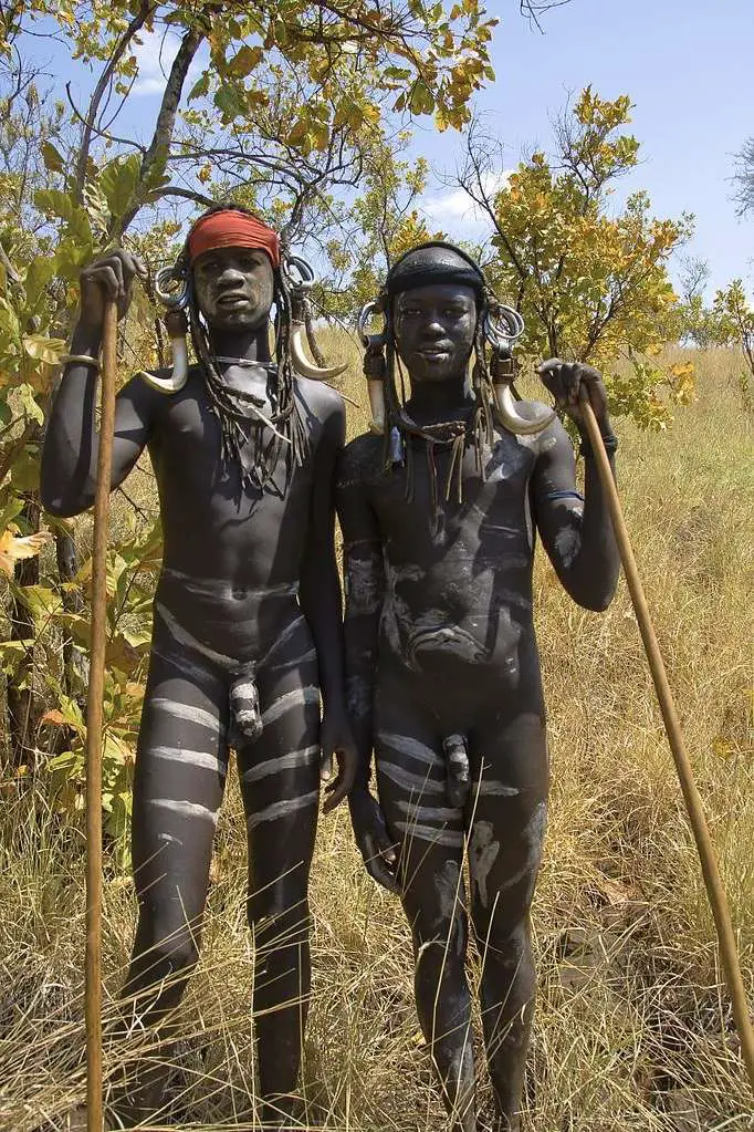 Early naked african tribes